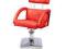 Fotel fryzjerski SATIN czerwony wyciągany zagłówek