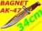 NÓŻ BAGNET AK-47 POTĘŻNY 34cm PREZENT ETUI FREE ##