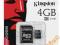 KINGSTON 4GB microSDHC + ADAPTER class 4 microSD