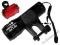 KOMPLET LATARKA ZOOM CREE X-RE Q5 240Lm NA ROWER