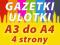 ULOTKI GAZETKI A3 - A4 1000 szt / 4 str KOLOR 135g