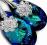 NOWE! SWAROVSKI piękny komplet BLUE FLOWER 28MM