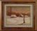 Obraz olejny pejzaż zima wigilia z ramą T. Mrowicz