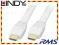 Kabel HDMI plaski bialy Full HD Lindy 41165 - 7,5m