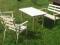 Zestaw ogrodowy wypoczynkowy stół, ławka, krzesła