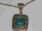 PIęKNY NASZYJNIK Z TURKUSEM SREBRO 925 I ZŁOTO 18