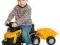 Chodzik jeździk żółty traktor z przyczepką a485