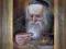 Portret Żyda Żyd na szczęście obraz pastel z ramą