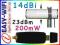 #ZESTAW 14dBi 15M + karta USB 200mW #REG. PIONOWA#