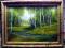TROL ZAKOLE RZEKI  -OLEJ- PŁÓTNO-RAMA  85  X 65 CM
