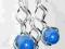 KOMPLET- ZAWIESZKA KOLCZYKI  ŁAŃCUSZEK - NIEBIESKI
