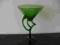 Świecznik puchar zielony szkło ozdobne wys.20 cm.
