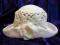 Super biały ażurowy kapelusik do chrztu