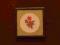 Róże - haft krzyżykowy w drewnianej ramce 19x19cm
