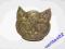 piękna popielniczka głowa kota z mosiądzu UNIKAT!