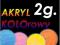 AKRYL kolorowy 2g. SUPER 50kolorów do tipsy żel