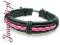 Bransoletka skórzana męska czarno różowa j111