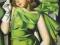 TAMARA ŁEMPICKA Zielona sukienka 50x60 !_piękny_!