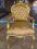 BIZ MEBLE DUŻY FOTEL ZŁOTY DREWNO SALON STYLOWY
