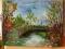 obraz olejny na płótnie MOSTEK 48x36,5