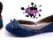 WIOSNA ! NIETUZINKOWE BALERINKI 123 BLUE ZAMSZ 40