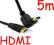 Kabel 5m HDMI - HDMI 19pin gold 1.3B AWG kątowy