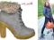 #195 Botki GWIAZD Military Platformy Futro grey 38