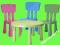 IKEA okrągły stolik + 2 krzesełka MAMMUT