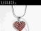 Srebrny naszyjnik serce czerwone cyrkonie