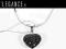 Naszyjnik serduszko z czarnymi cyrkoniami