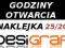 GODZINY OTWARCIA naklejka drzwi ZAPRASZAMY 25/20cm