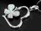 SWAROVSKI - SERCE Z MOTYLEM W BIAŁYM ZŁOCIE 18K