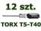 YATO WKRĘTAKI TORX 12szt/kpl NAJTANIEJ ZESTAW