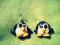 kolczyki *pingwinki* handmade - funny :) modelina!