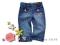 Minoti Nowe Spodnie jeans kwiatuszek LEAF 92