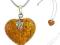 BURSZTYNOWE SERCE + ŁĄŃCUSZEK srebro 925 ADE ART