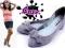 WIOSNA BALERINKI KOKARDA SZPIC 4-01 GREY ZAMSZ 38