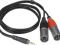 KLOTZ MINI JACK STEREO-2*XLR MĘSKI 2m - CZ-WA