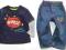 MOTHERCARE i BORN TO RIDE JEANSY+BLUZKA KOMPLET 86