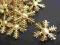 LIKWIDACJA__ŚNIEŻKI gwiazdki 3 cm ____ ZŁOTE 6 szt