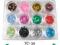 OZDOBY hologramy ZESTAW kolka z dziurka TC-39