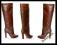 STRADIVARIUS KOZAKI 39 CAMEL BRĄZ SKÓRA KASIA TUSK