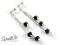 Kolczyki Swarovski Potrójne Bryłki Czarne 5.5mm