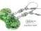 ARSYLION kolczyki Swarovski Peridot AB 18mm SREBRO