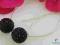 Kolczyki  srebrne SWAROVSKI KULKI 1,2 cm czarne
