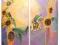 SŁONECZNIKI - DYPTYK - OBRAZY OLEJNE - 2 x 30/80