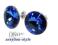 ARSYLION Swarovski Sapphire 12mm Rivoli SREBRO