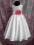 Urocza sukienka z białej tafty na 128 cm