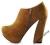 BOTKI ZAMSZ RUDE TAN BLOCK HEEL PLATFORMA 39