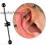 Kolczyk do ucha INDUSTRIAL piercing BLACK 40mm